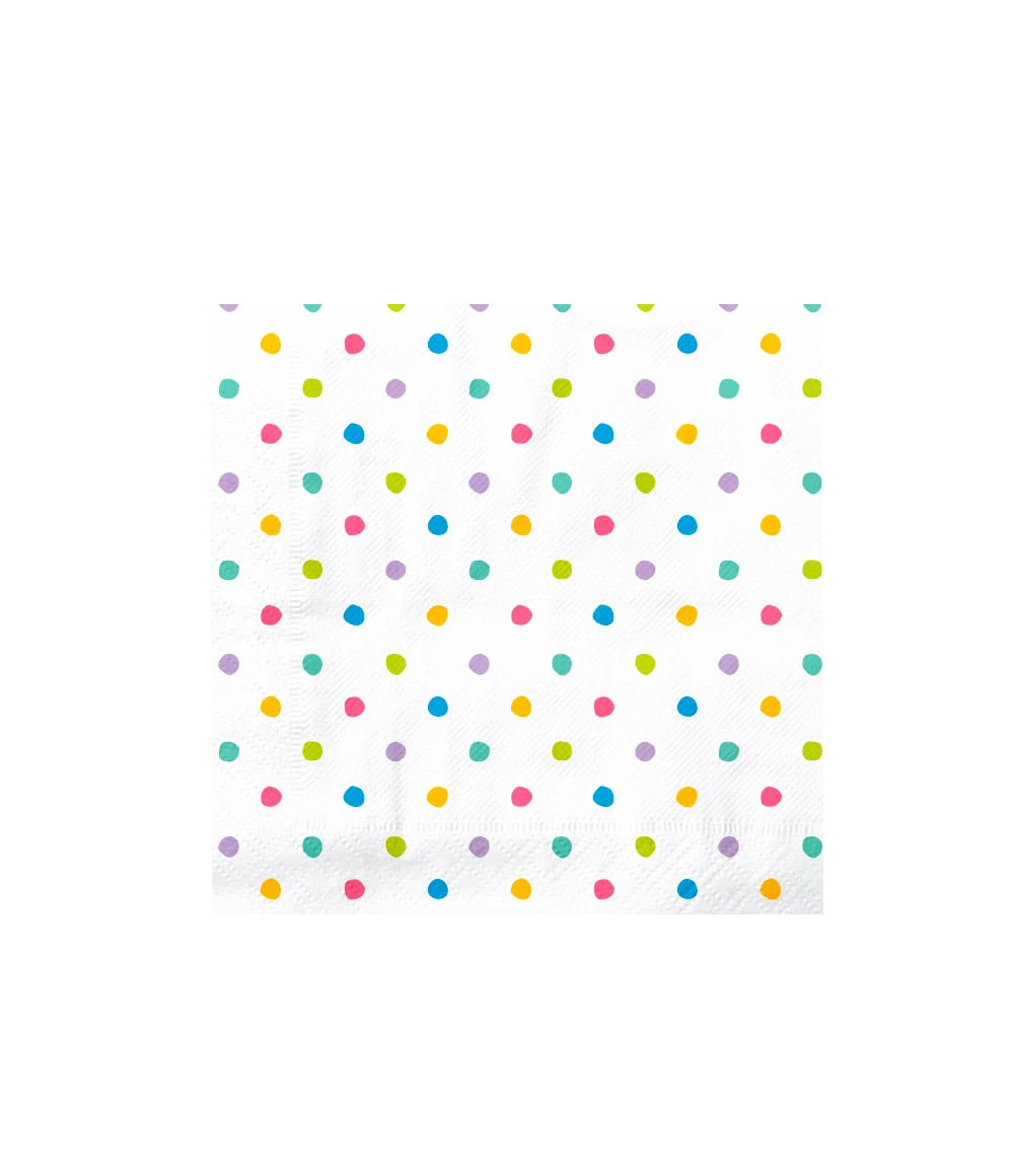 Парти салфетки Party Dots с цветни точки – 12 бр.